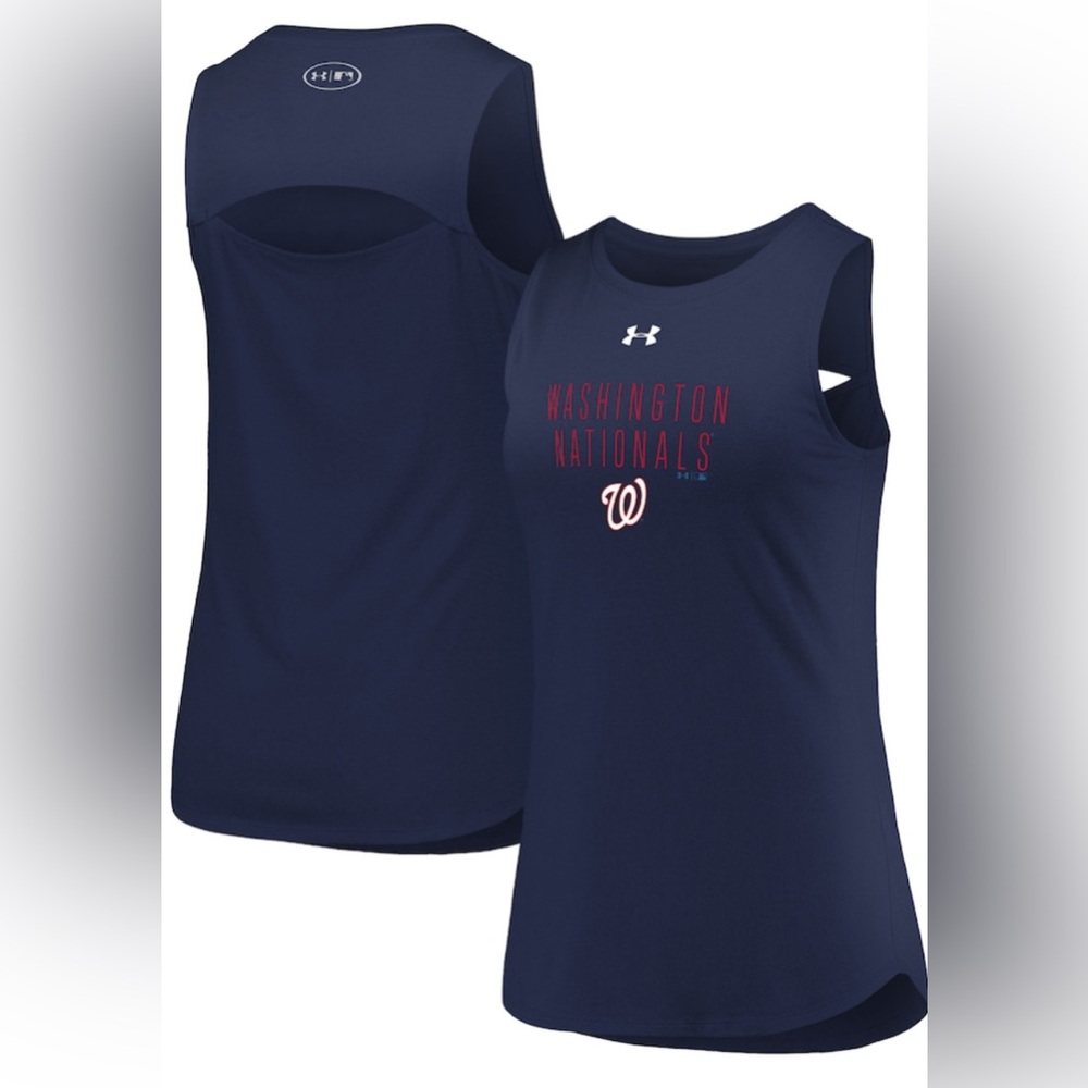 MLB Under Armour Washington Nationals Women’s HeatGear Navy Blue Tank Top Size L